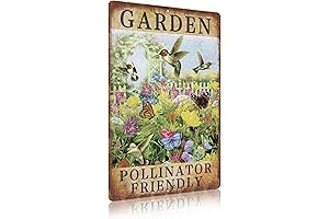 Vintage Garden Signs Pollinator Friendly Retro Yard Metel Tin Signs Outdoor Aluminium Wall Decor
