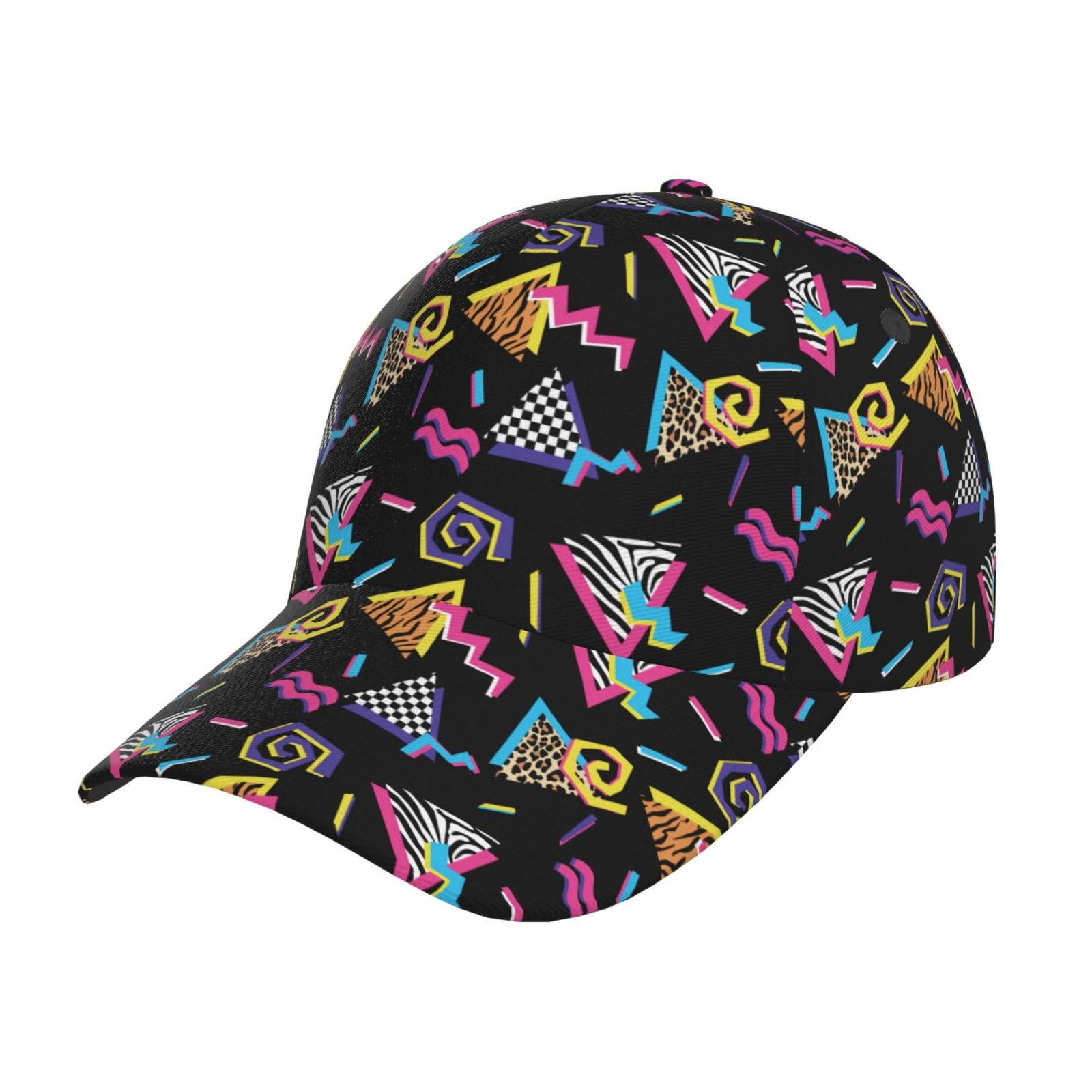 Shgwehh Unisex 90S-06 Funny 80S 90S Memphis Style Baseball Cap Snapback Hats Adjustable Cap Excavator Hat Trucker Hat