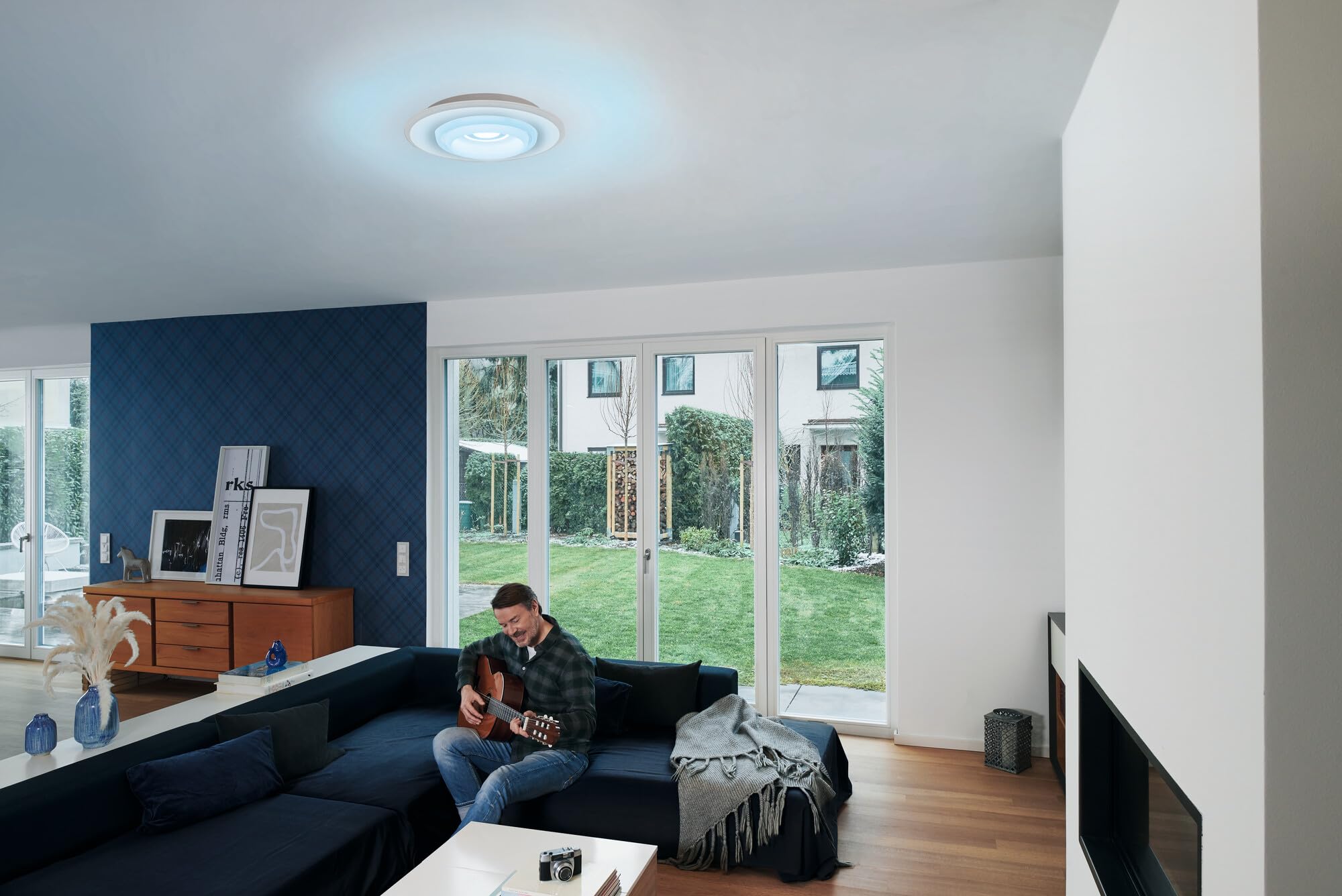 LEDVANCE ORBIS RUMOUR SMART+ WiFi Leuchte, Ø 50cm, dimmbare runde LED Deckenleuchte für den Innenbereich, 32W, Farbtemperatur von 2700-6500K, 3300 Lumen, 2 LED RGB Modul, Design-Leuchte,weiß