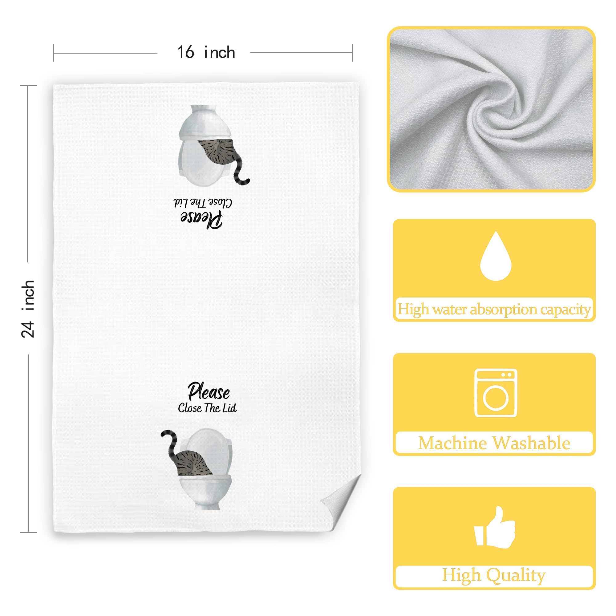 Jvpke Divertida toalla de mano de gato para baño, decoración de gato negro, regalos para amantes de los gatos, toallas de gato para amantes de los gatos, decoración de baño de gatos, regalos de gato