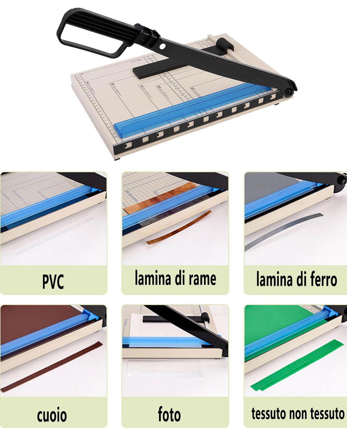Taglia Carta,Taglierina Professionale Leggera,Taglierina Per Carta A4 Smontabile,Adatta Per Carta A4,A5,B5,B6,B7 Con Meccanismo A Leva