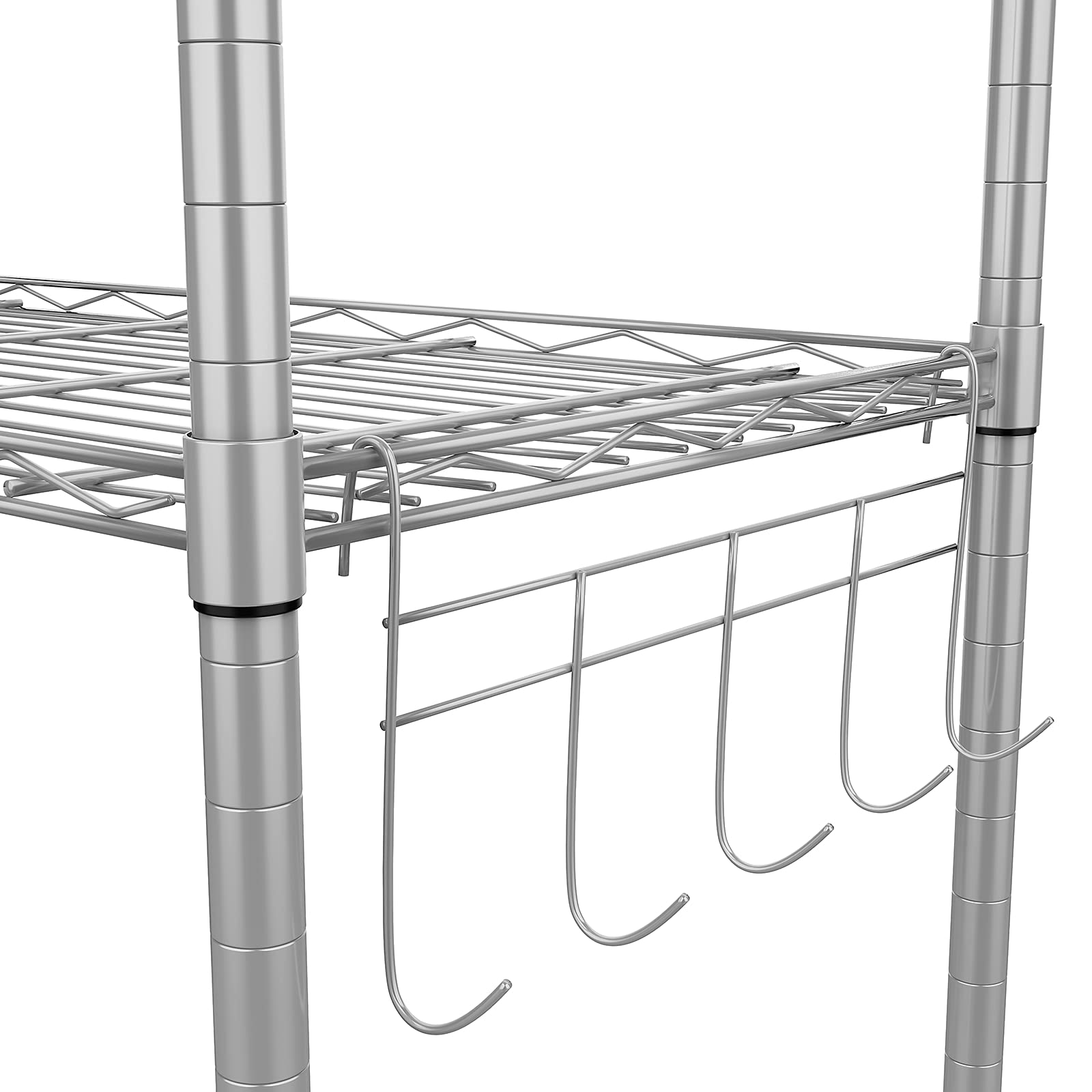 Himimi Estantería de Alambre de 6 Niveles, Estante Independiente, estantes de Almacenamiento de Metal, Estante Organizador Resistente para Garaje, Cocina, baño, Plateado
