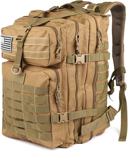ROARING FIRE Tactical Backpack for Men,45L Expandable MOLLE Assault Pack
