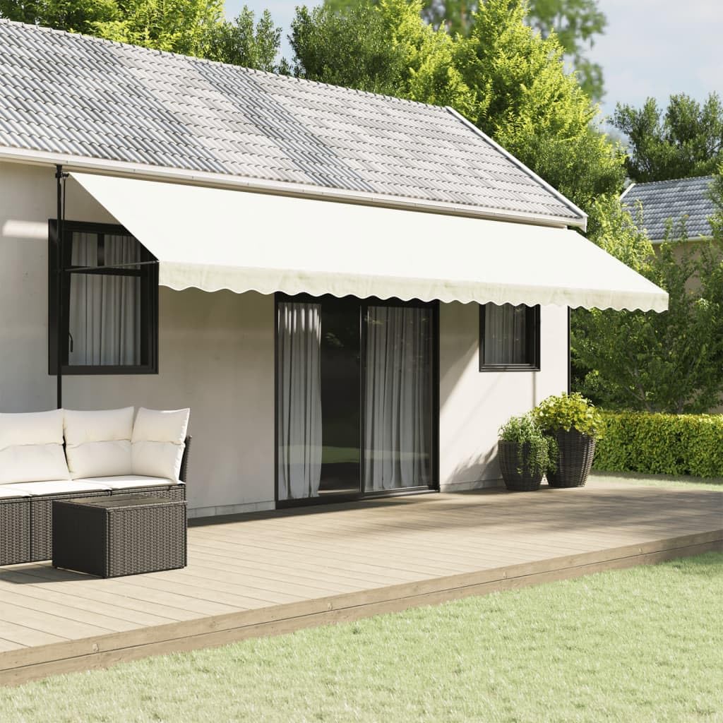 Gecheer Tessuto Ricambio per Mantovana Tenda Strisce,Tela Mantovana per Tenda da Sole da Patio,Terrazzo,Tela di Ricambio per Mantovana di Tenda da Sole,Sostituzione Tenda da Sole,Crema 6 m