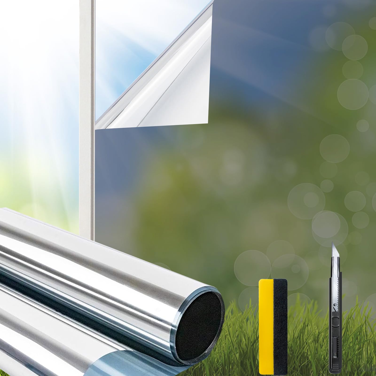 Zindoo One Way Window Film, Reflective Window UV Film, Mirror Anti Glare Film, Privacy Clear Heat Control Window Tint