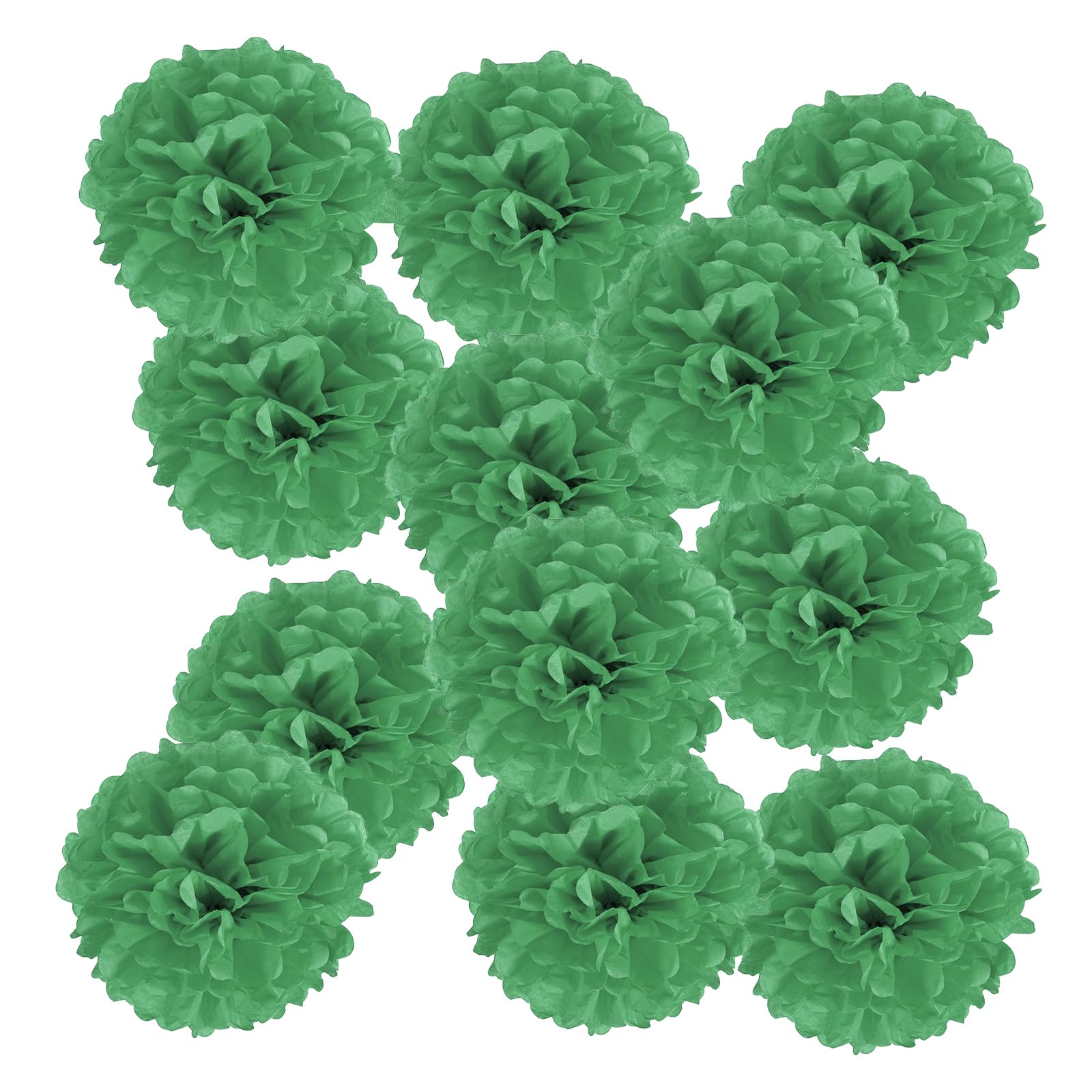 PATIKIL 5.91 x 5.91 Inch Paper Pom Poms, 12 Pcs Paper Flower Ball Kit for Birthday Bachelorette Wedding Shower Bridal Party Decoration DIY Art Craft Decor Christmas, Dark Green