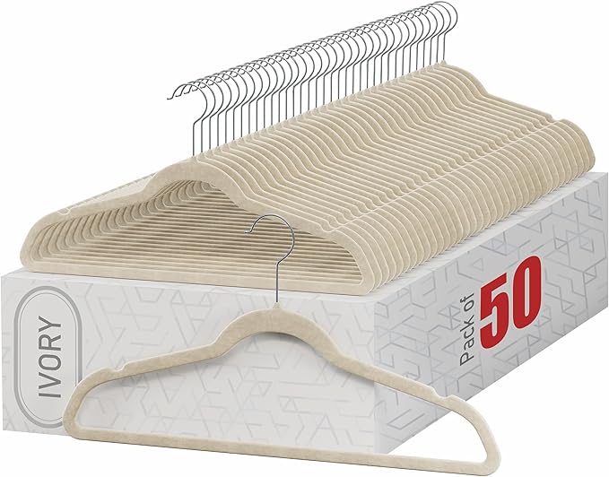 Home-it Premium Velvet Ivory Clothes Hangers