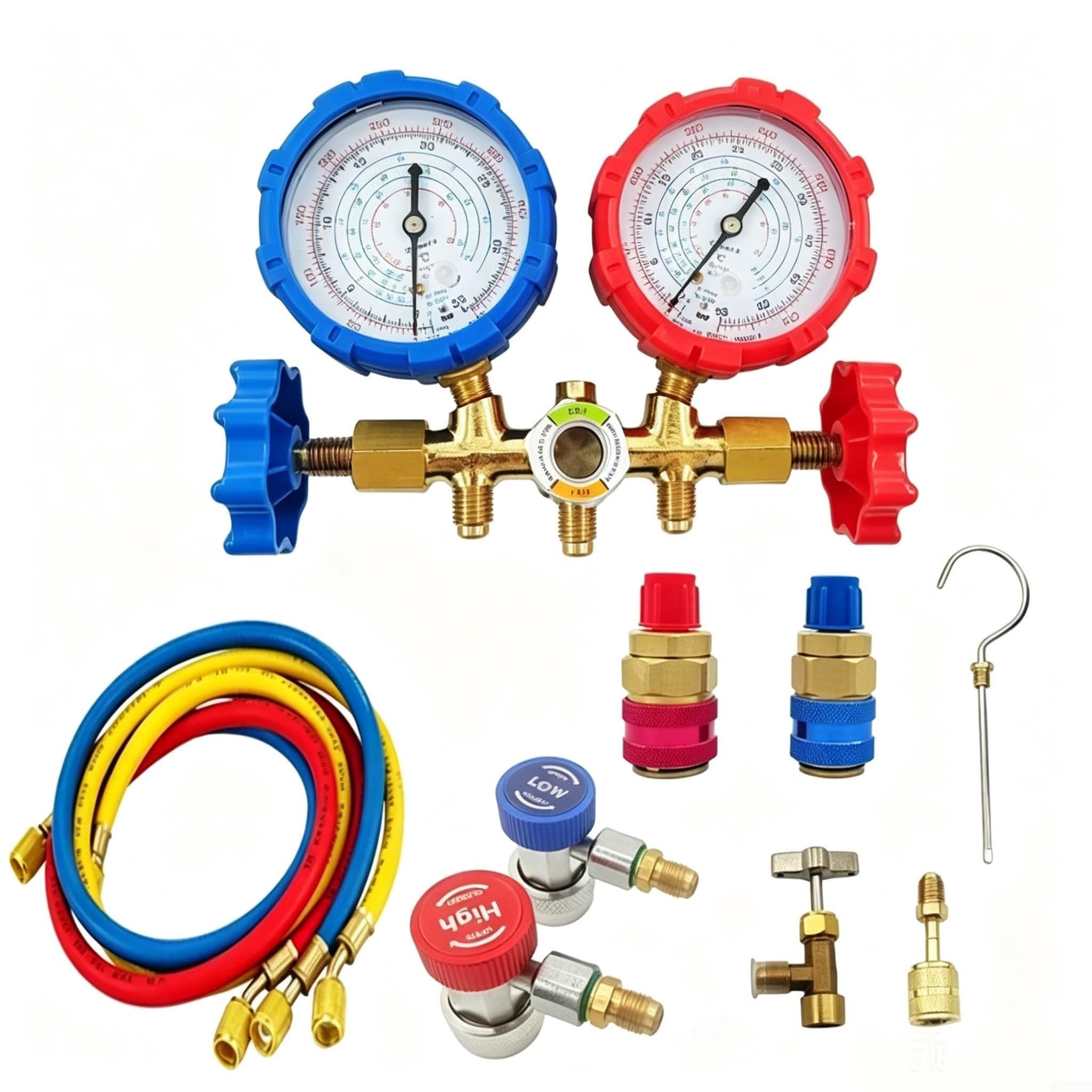 Ensemble de manomètres de collecteur AC R134a R22 R404a Valve en laiton