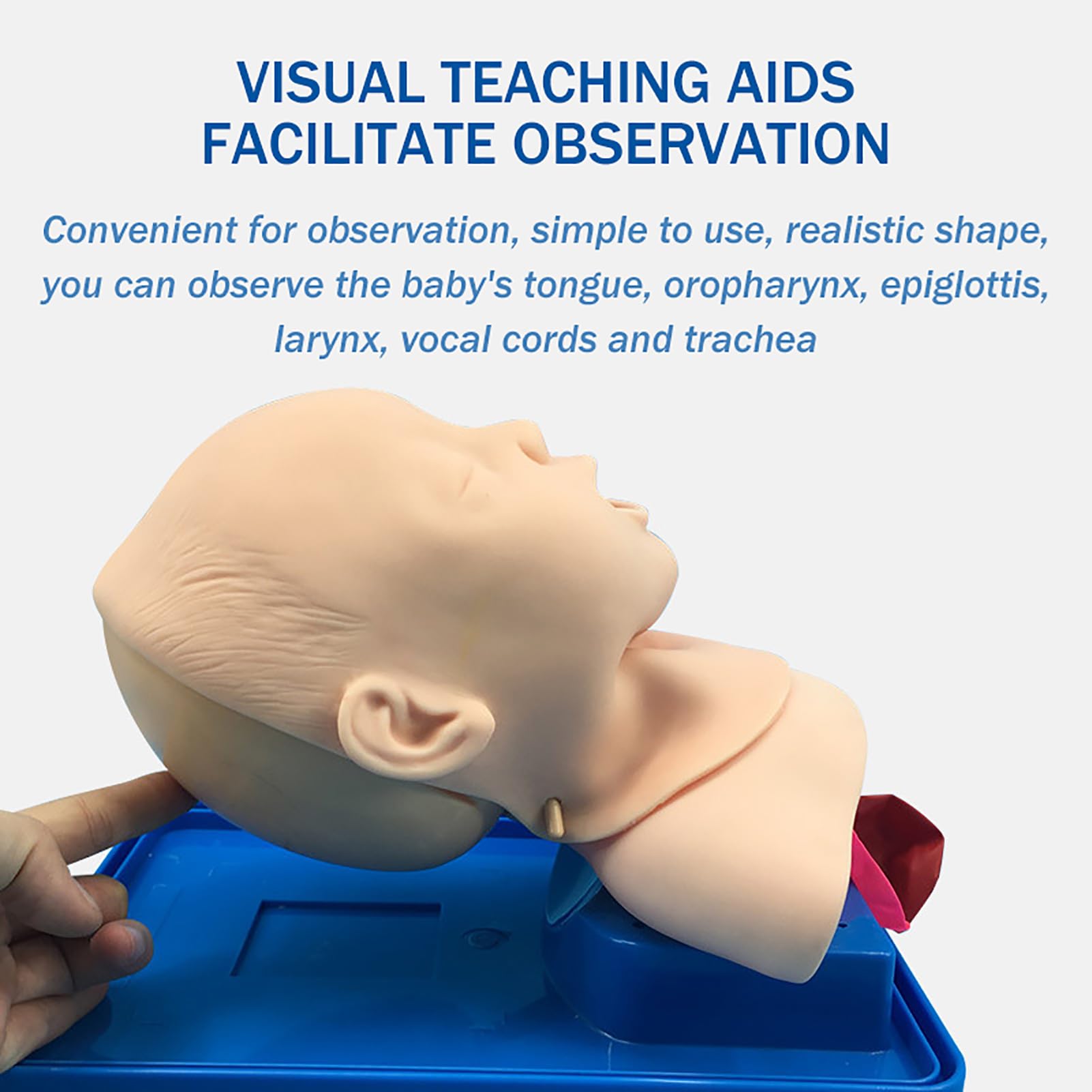 Intubazione tracheale neonatale Manikin, Istruttore di Gestione delle Vie aeree in intubazione nasale pediatrico in PVC, simulatore di Pronto Soccorso tracheale Infantile