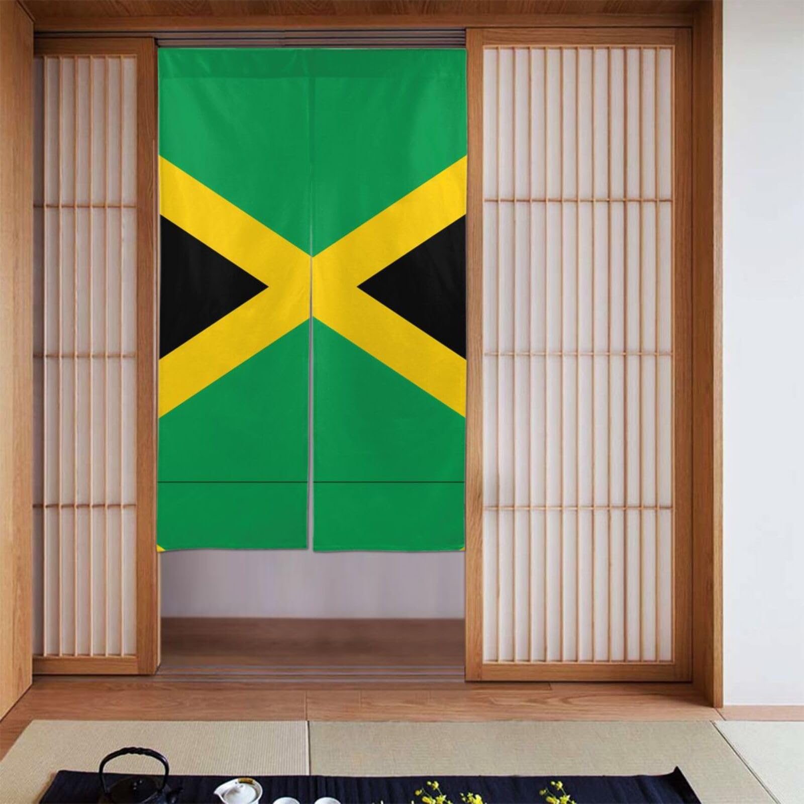Rideau de porte motif Jamaïque rideaux séparation salle de bain 142 cm