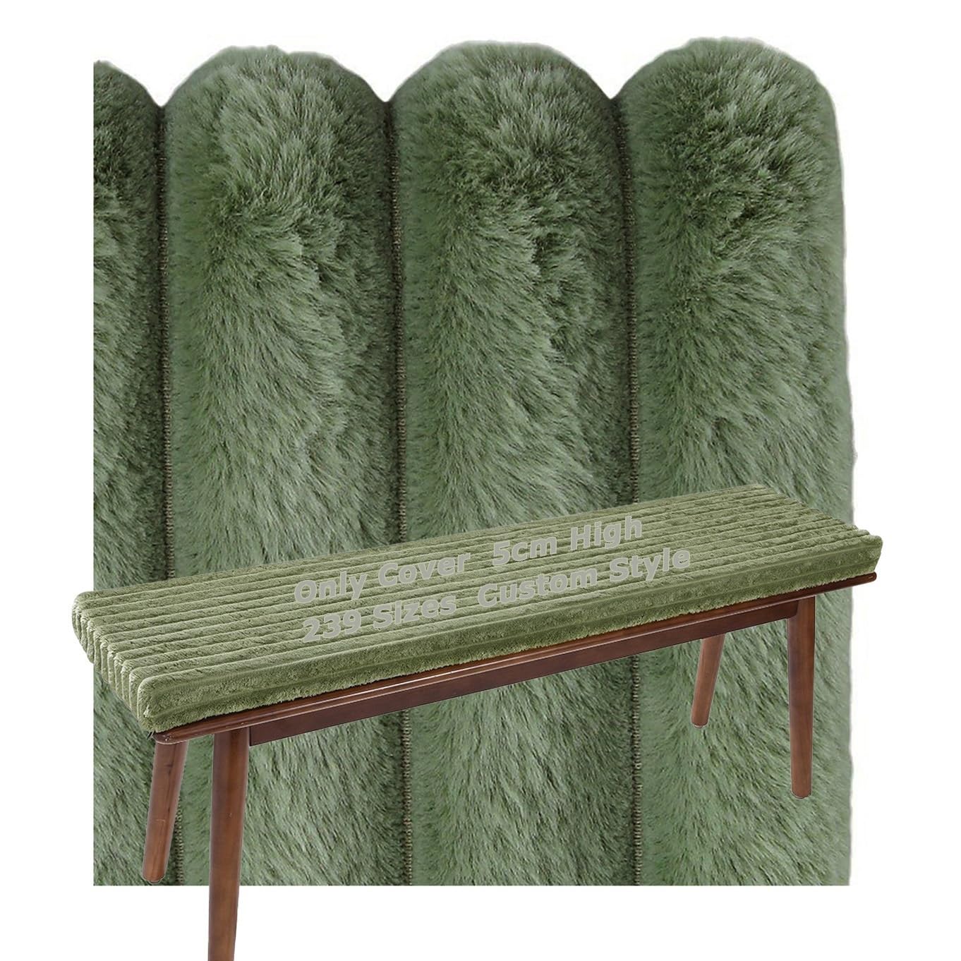 Housse de banc personnalisée en vert foncé pour intérieur chic