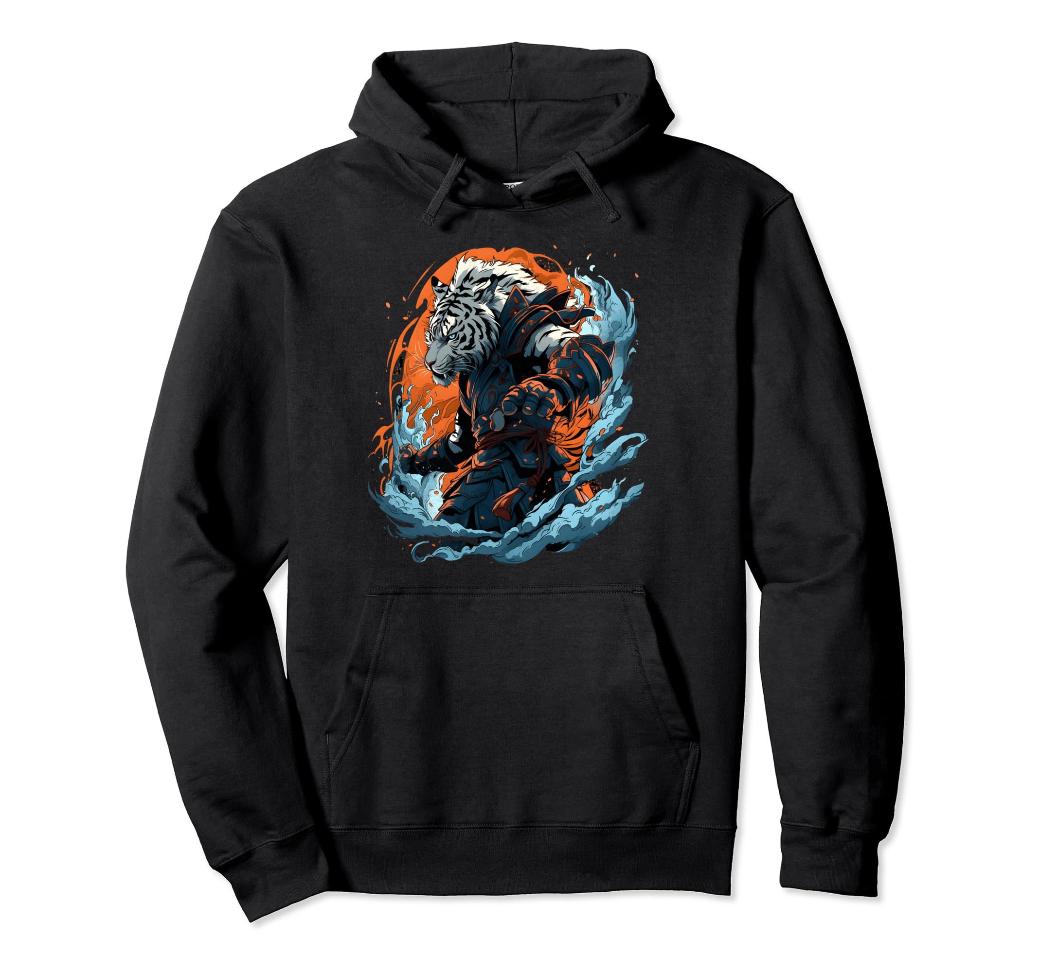 Japanese Aesthetics: Majestic Tiger Ninja Pullover Hoodie