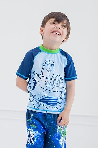 Miniatura 3 de Disney Pixar Toy Story Alien Rex Slinky Dog Woody Baby Pullover Rash Guard y traje de baño Conjunto de bebé a niño pequeño
