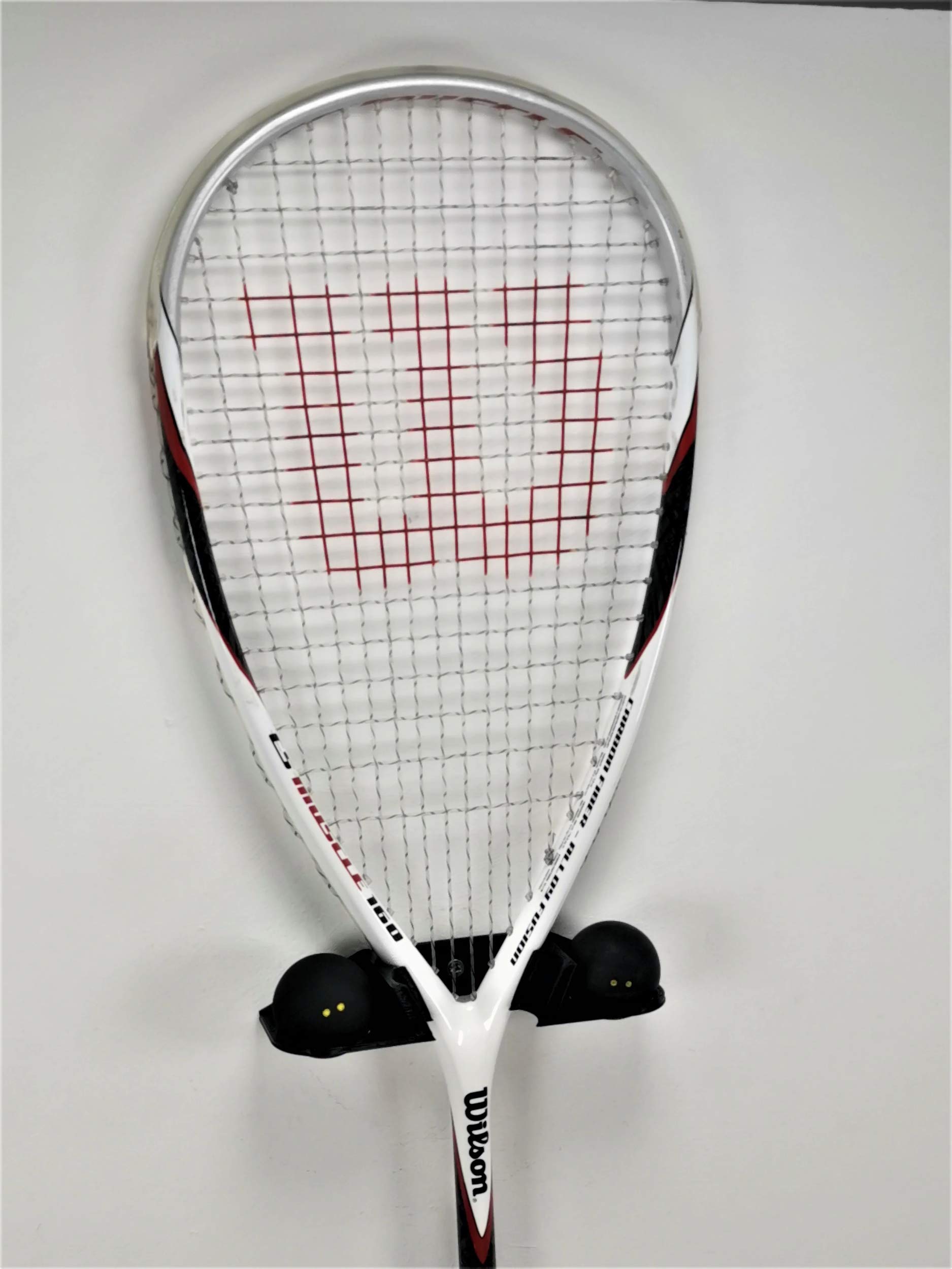 Squash Racket & Ball Holder Wall Mount Wall Bracket Grey