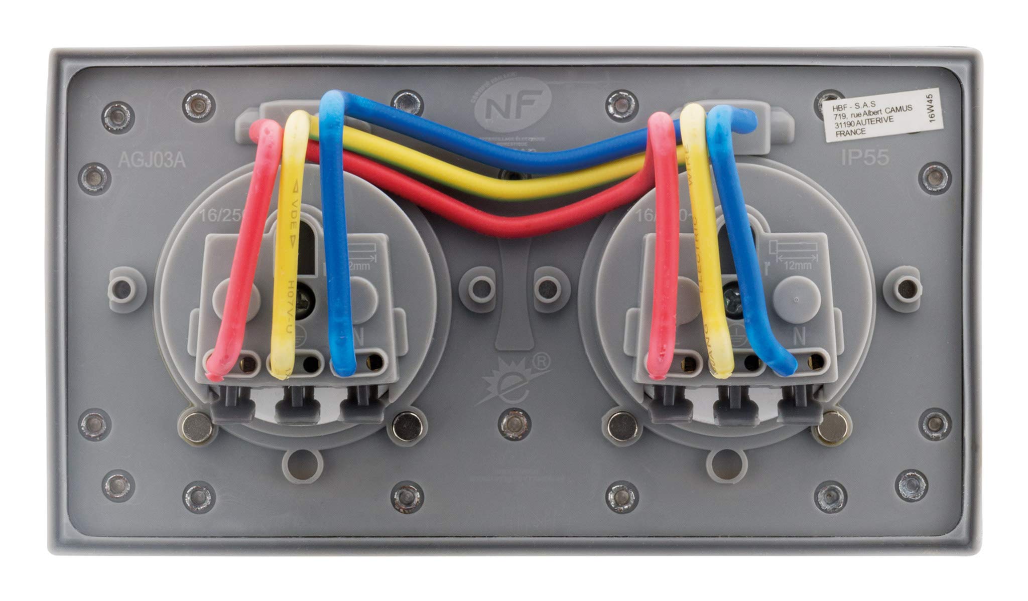 Zenitech - Presa da pavimento 16A 2P+T - finitura alluminio spazzolato - IP55 - doppia