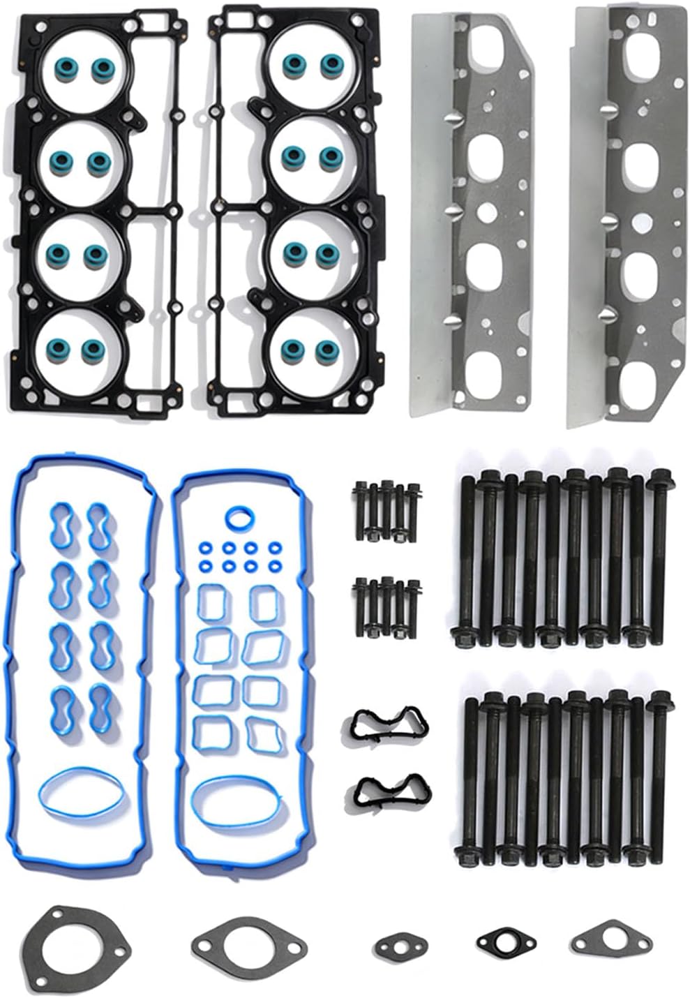 Full Cylinder Head Gasket Set with Head Bolts for 2009-2020 Dodge Ram 1500 2500 3500, Challenger, Charger, Durango, Chrysler 300, Jeep Grand Cherokee 5.7L V8 Hemi Engine, Replace# HS26423PT ES72200