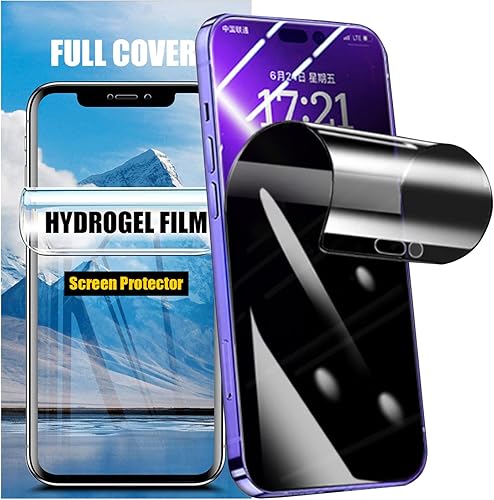 Miniatura 7 de LOOKSEVEN Paquete de 2 protectores de pantalla de hidrogel de privacidad para Samsung Galaxy S9 Plus, película de TPU de alta sensibilidad