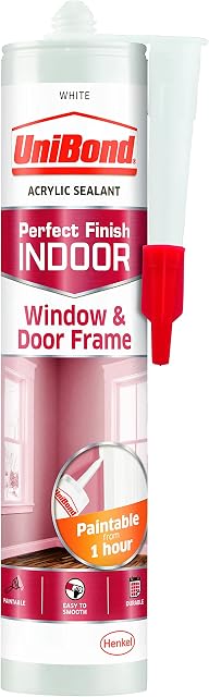 UniBond 2078408 Indoor Window and Door Frame White Cartridge, 1 x 467g