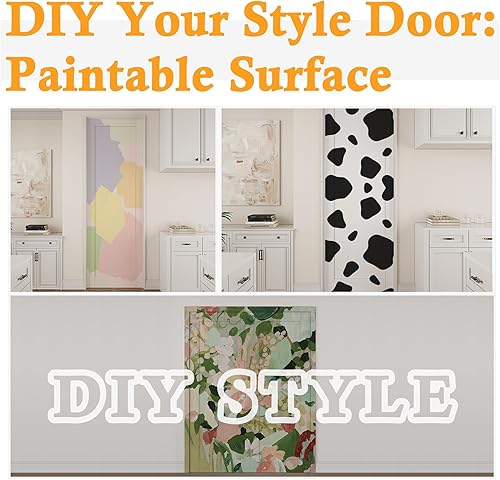 Miniatura 8 de Puertas francesas con cierre de bola de 48 x 80 pulgadas, puertas dobles preacabadas y pintables de vidrio esmerilado con cierres de bola, bisagras