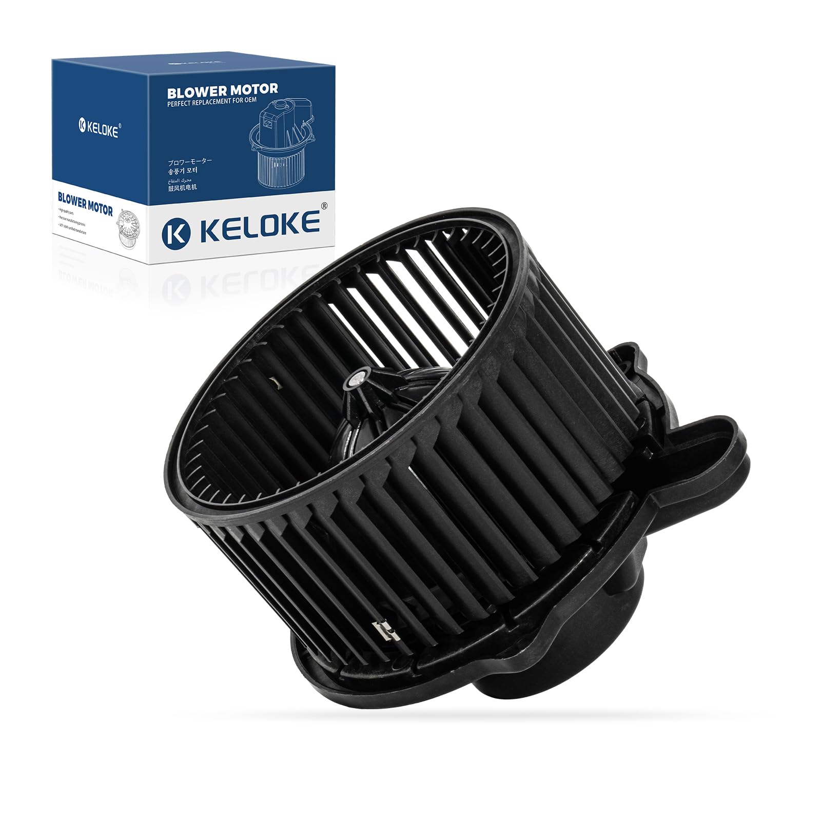 KELOKE Front HVAC Heater Blower Motor Fan Compatible with Hyundai | Elantra 2007-2010, Santa Fe 2007-2009, Genesis 2009-2013, Equus 2011-2013, Veracruz 2007-2012, with Fan Cage, Replace# 700222