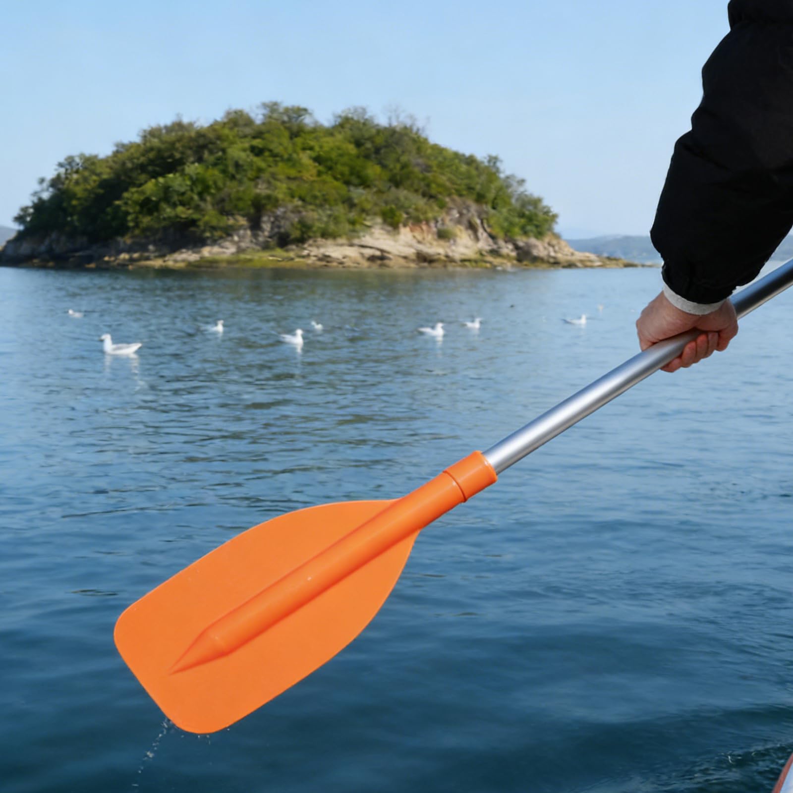 INOOMP Remo Telescópico de Emergencia para Canoa E Hinchable Naranja | Pp Co-propylene, Plegable y Portátil, para Viaje y River Tubing, Accesorio Acuático