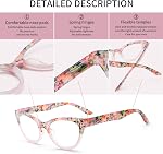 4 Pack Cat Eye Reading Glasses Blue Light Blocking for Women, Stylish Pattern Spring Hinges Computer Readers