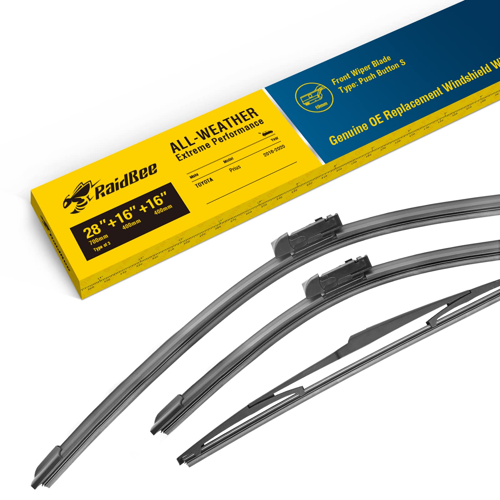 Photo 1 of 3 Wiper Blades 2816-16-A Wipers Replacement for Toyota Prius 2016-2020 Windshield Wiper Blade -O