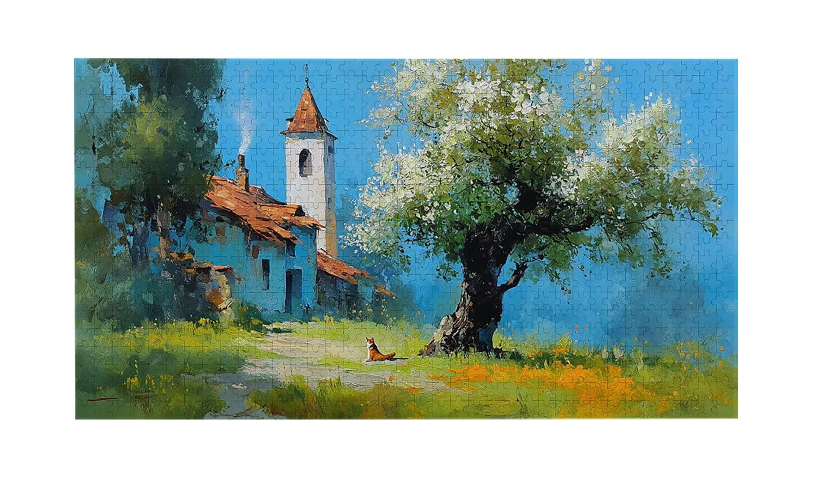 Puzzle dla dorosłych 900 elementów Krajobraz kwiatów i drzew 87 x 34 cm niemożliwe trudne wyzwanie, puzzle dla dorosłych gra edukacyjna wyzwanie zabawki 900 elementów puzzli dla dorosłych, kreatywny