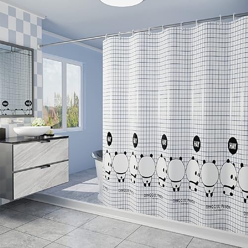 Miniatura 6 de DEARART Bath - Cortina de ducha con borde dorado para baño, 72 x 72 pulgadas, juego de cortina de ducha de tela con ojales y ganchos, 100%