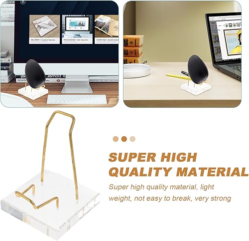 Miniatura 6 de ULTNICE Caballete de exhibición de brazo de metal ajustable con base acrílica, soportes de caballete pequeños coleccionables para exhibir geodas de