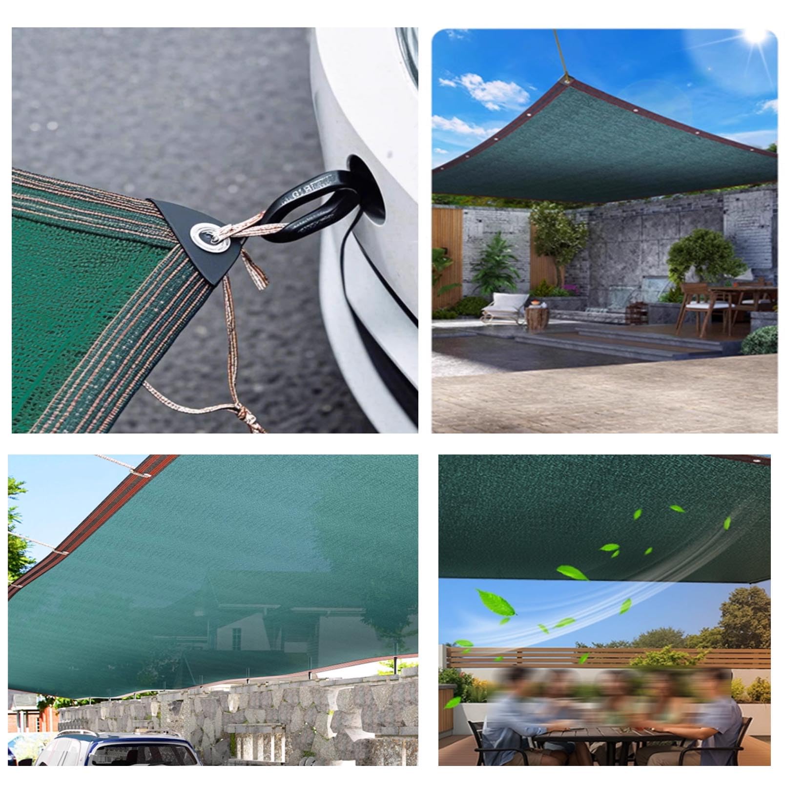 Dunkelgrünes E-Tuch, UV-Harz, Outdoor-Sonnenschutz, atmungsaktives Gewebe für Garten, Terrasse, Gewächshaus und Pera-Pflanzenbucht