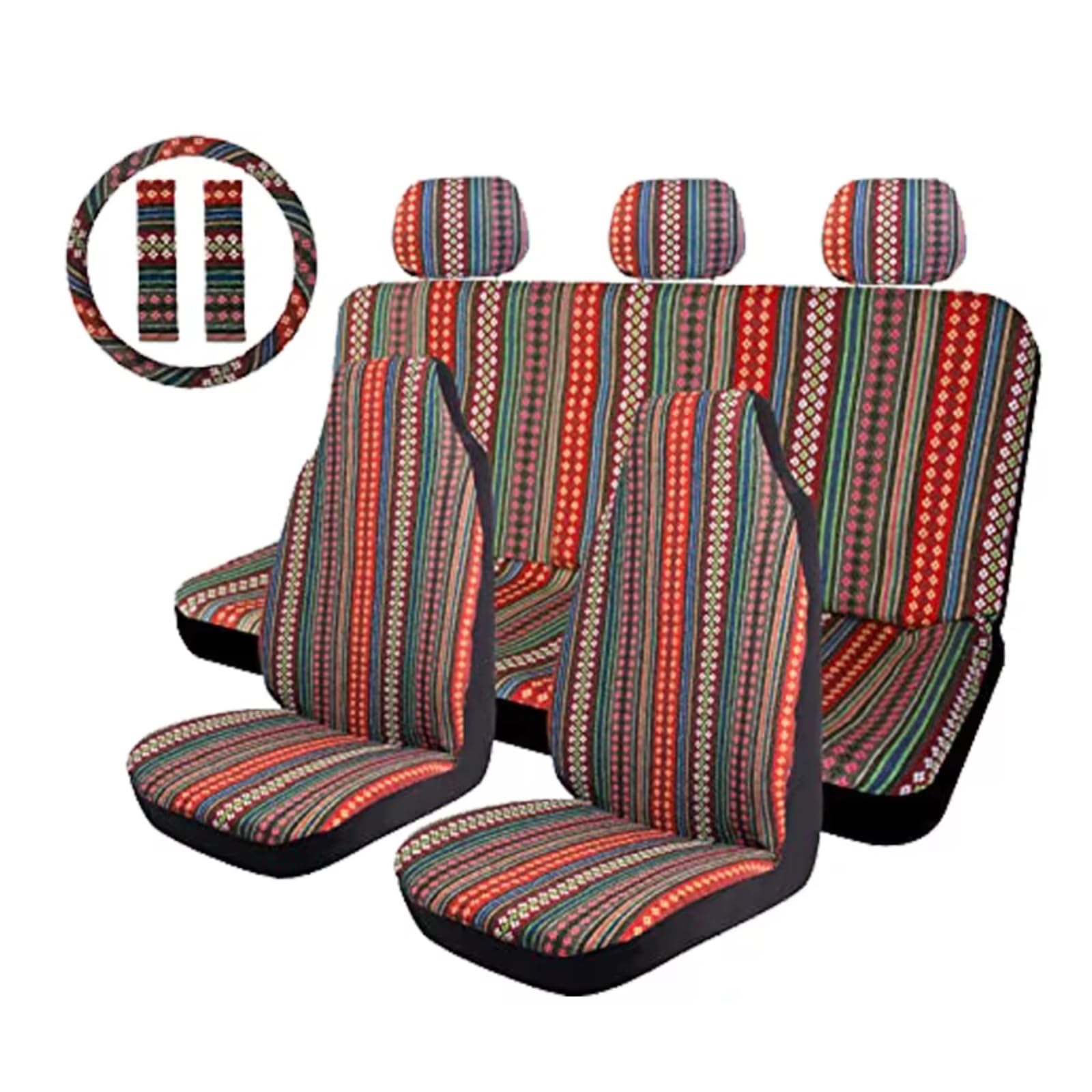 Coprisedile Universale Coprisedili Per Auto Set Coprisedili Universali Coprivolante Coprisedile Universale(7 pcs set Type D)