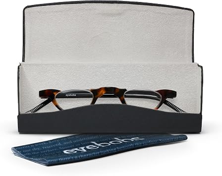 eyebobs Topless Unisex Premium Readers, Tokyo Tortoise Front with Black Temples, 2.00 Magnification