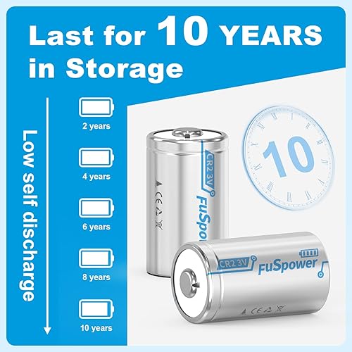 Miniatura 3 de Fuspower Baterías de litio CR2 CR2 CR15270 3V 850mAh Reemplazo de batería CR17355 RLCR2-2 KCR2 EL1CR2 DLCR2 5046LC (4 piezas)