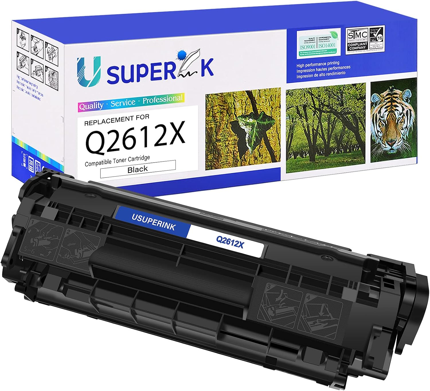 SuperInk Replacement Q2612X 12X Toner Cartridge Compatible for Printer 1010 1012 1015 1018 1020 1022 1022n 1022nw 3015 M1005 M1319F (1 Pack, Black)
