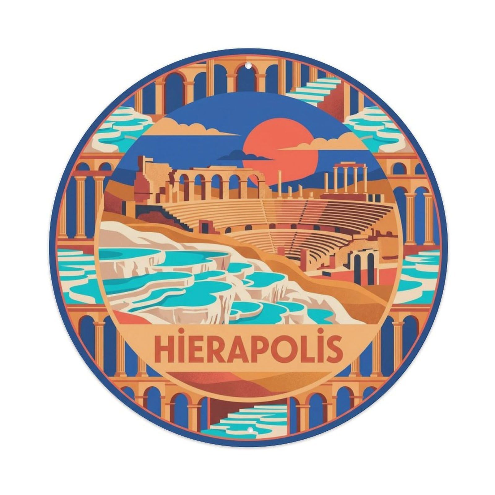 Hierapolis Pamukkale Ancient Anatolian Ruins Classic Metal Tin Sign