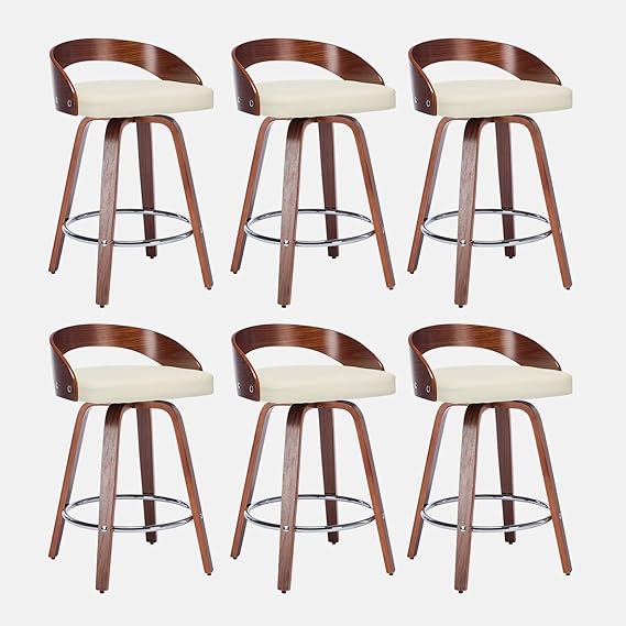 YSJZYBF 25 Inch Swivel Bar Stool with Low Back Set of 6