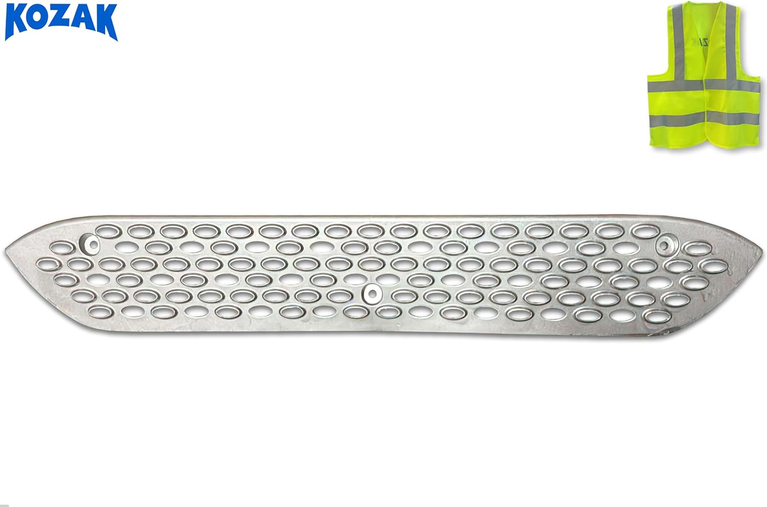 KOZAK Front Step Fairing Lower Metal Step Compatible with Peterbilt 579 Next Gen 2022+ PLUS Logo and Reflective Vest