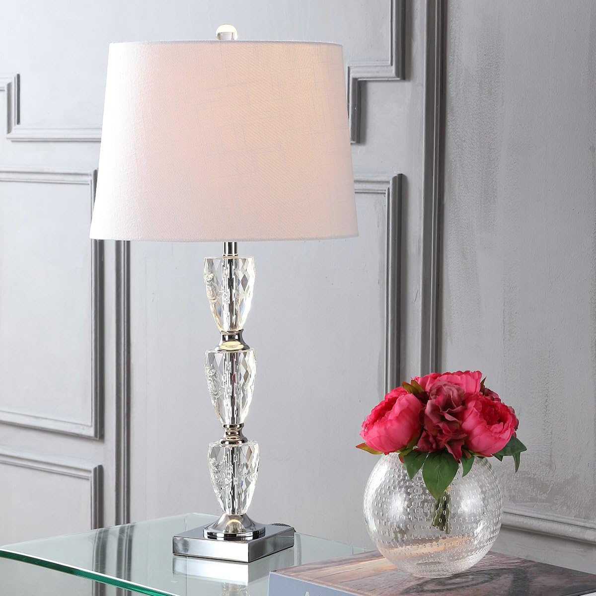 Super Cheap 🛒 JONATHAN Y JYL2043A Ellie 28" Crystal LED Lamp Transitional,Glam,Traditional,Contemporary for Bedroom, Living Room, Office, College Dorm, Coffee Table, Bookcase, Clear