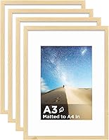 Vista 38 de KINLINK Juego de 4 portarretratos plateados de 5 x 7, marcos de fotos de madera con paspartú de 4 x 6 con plexiglás para 4 x 6 con paspartú o 5 x 7