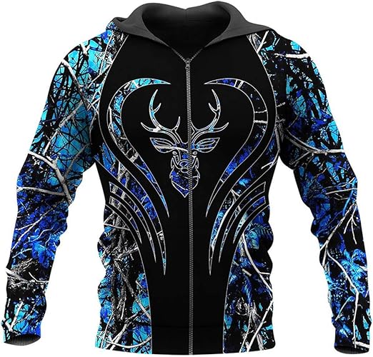 Hommes Vintage Chasse Cerf Imprimé Henley Chemises Western