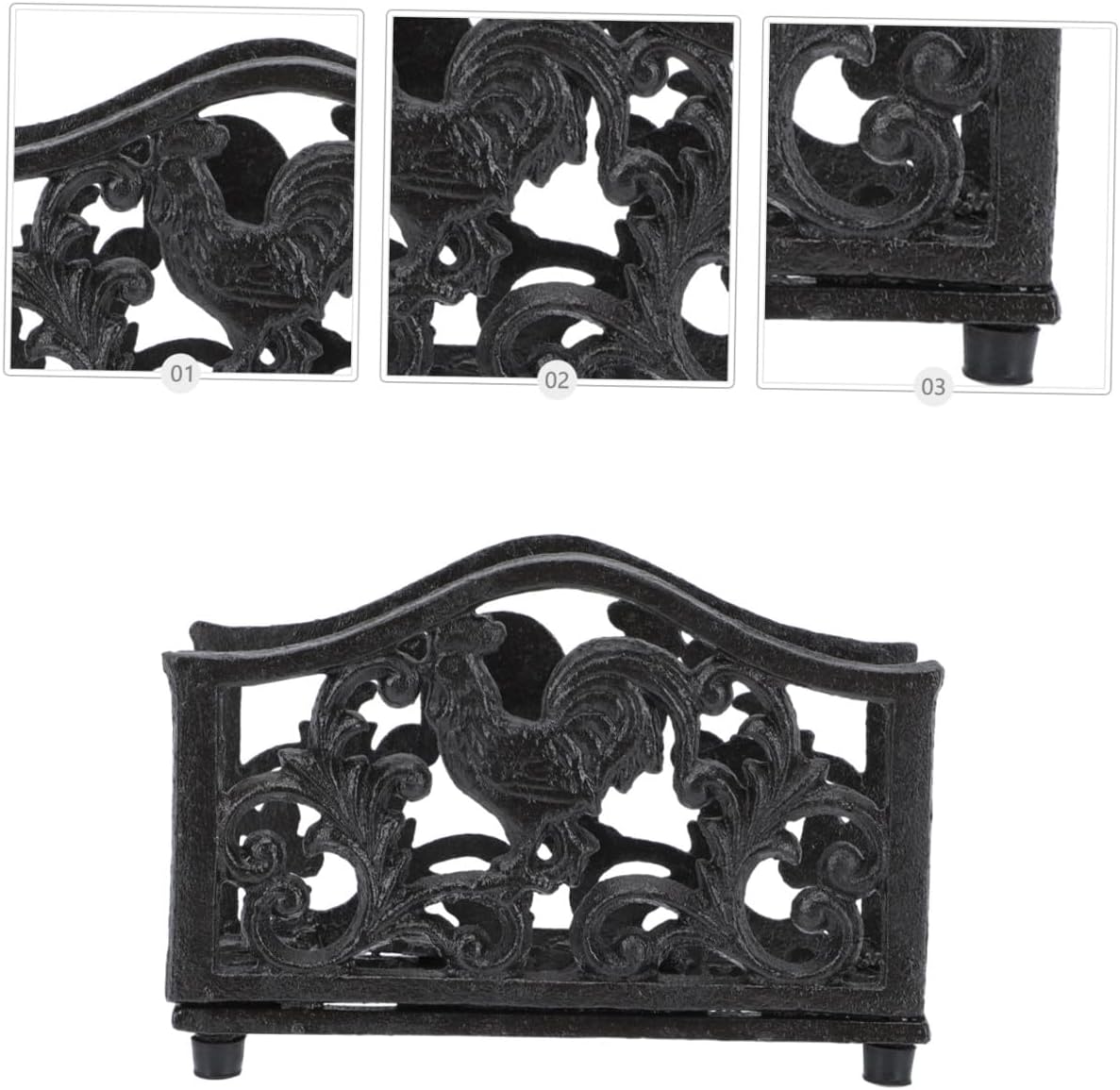 Decorative Iron Art Napkin Holder Elegant Hollow Design for Tabletop Use for Standard Tissue Stylish Napkin Rack for Home
