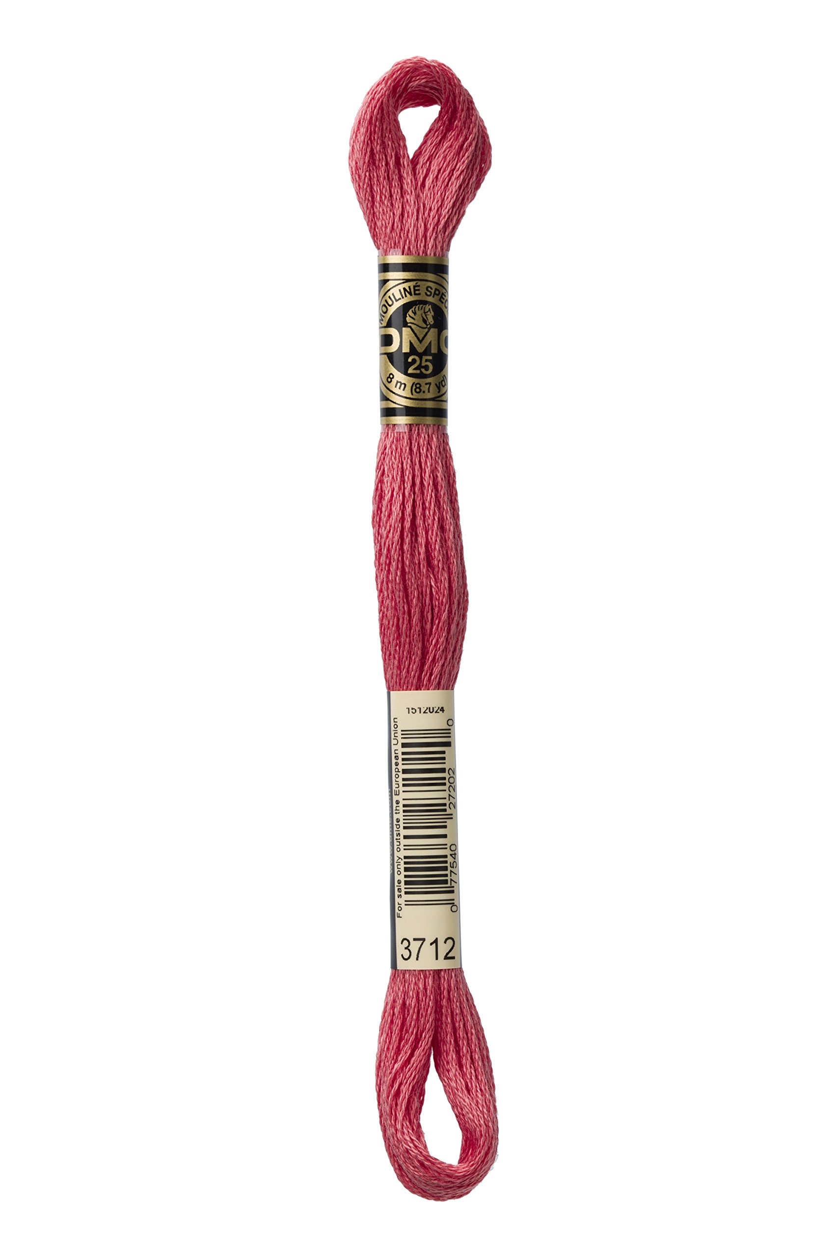 Dmc Medium Salmon 117-3712 Mouline Stranded Cotton Six Strand Embroidery Floss Thread, 8.7-Yard