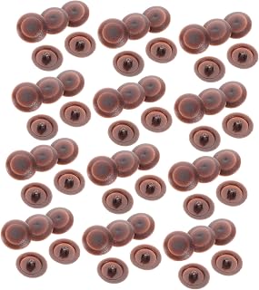ULTECHNOVO 500 Piezas Tapa decorativa con tapón de rosca tapas de tuercas de rueda decoración con tapón de rosca cubierta protectora de tornillo el plastico Brown