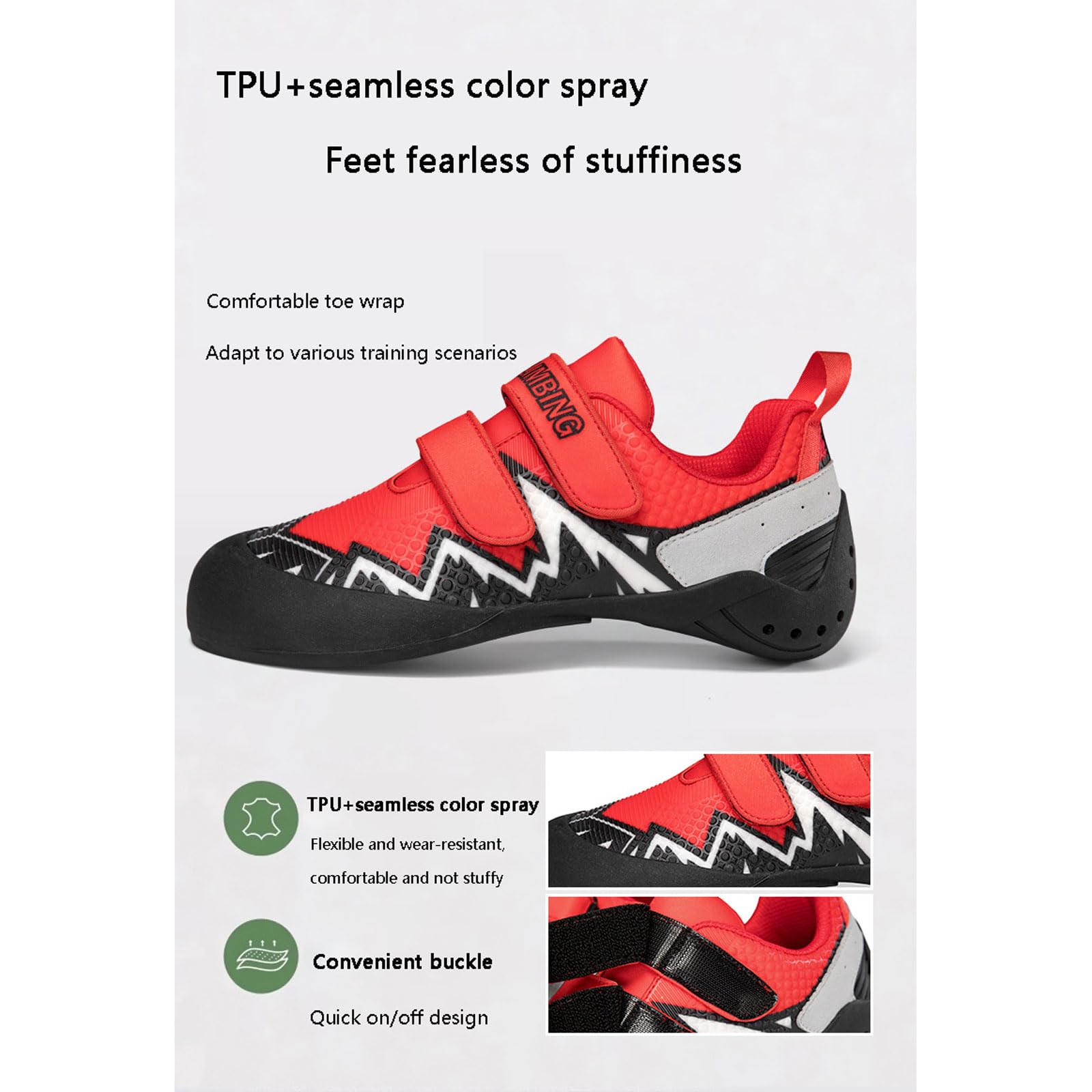 Scarpe da Arrampicata Unisex-Adulto,Scarpette da arrampicata antiscivolo per Uomo e Donna,Traspirante Scarpette da arrampicata compatte,per Principianti Giovani Scarpette da arrampicata indoor