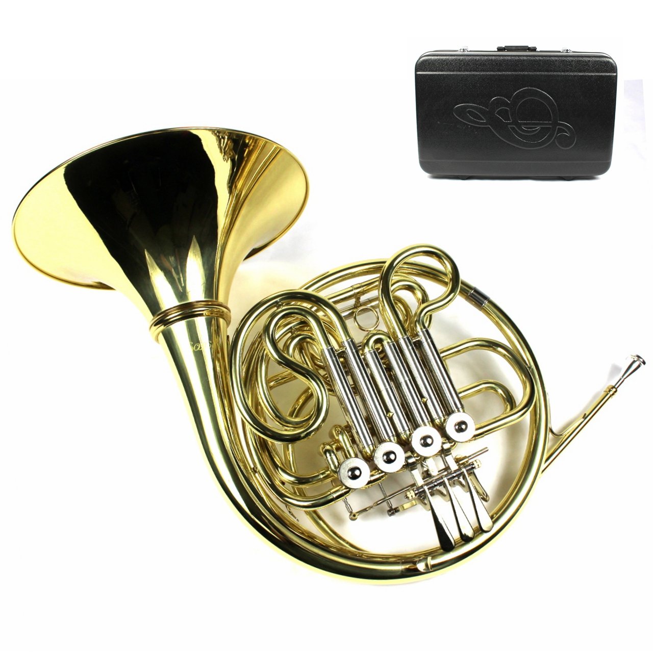 Monel Rotors Bb/F 4 Keys Double French Horn w/Case & MouthpieceGold