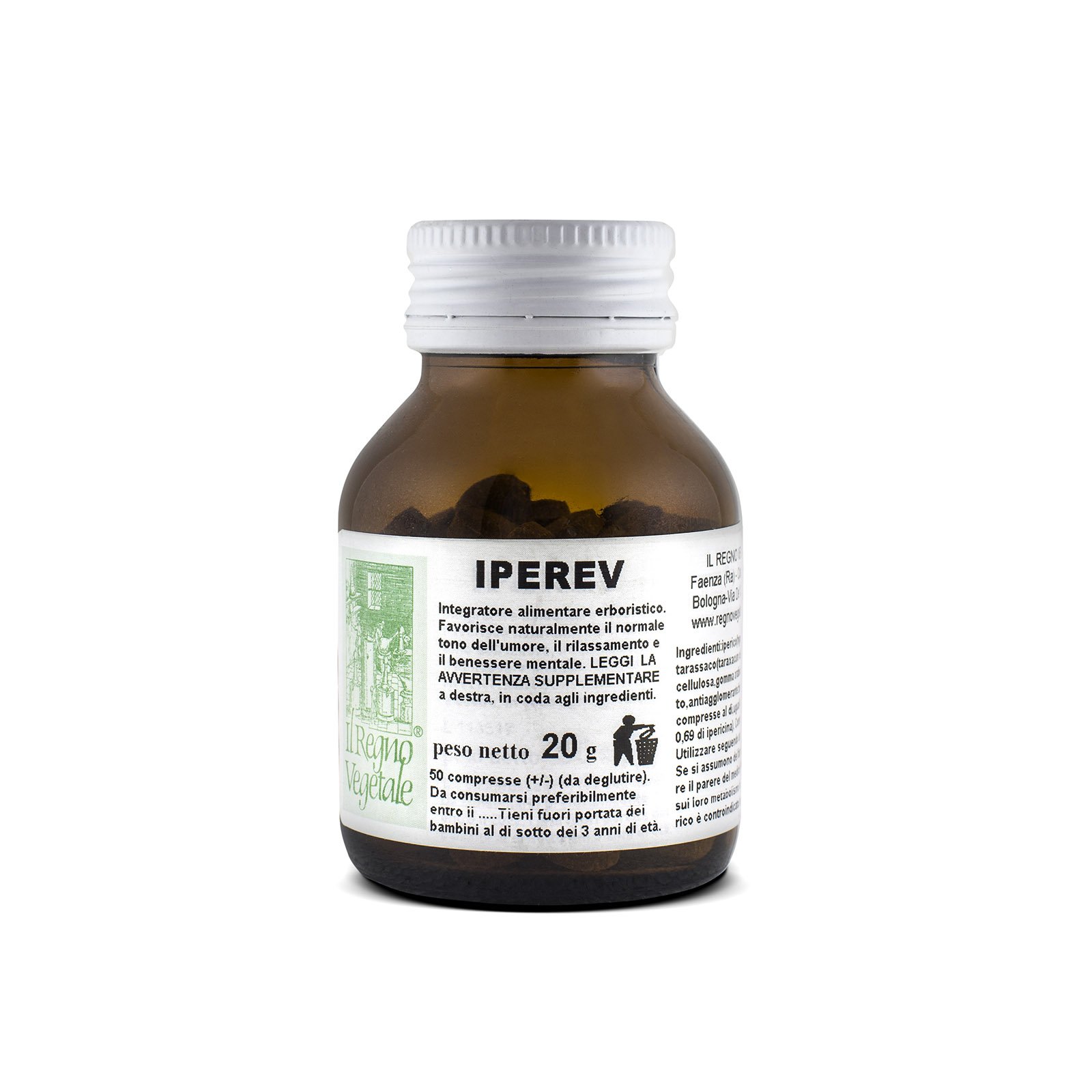 IPEREV Integratore 125 Compresse Iperico Estratto Secco Erba di San Giovanni Made In Italy