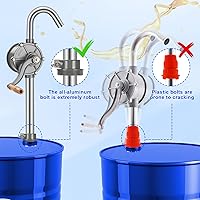Vista 2 de Bomba de tambor de 55 galones Bomba manual de transferencia de mano rotativa, toda de aluminio, para barriles de 5-55 galones - Aceite, diésel