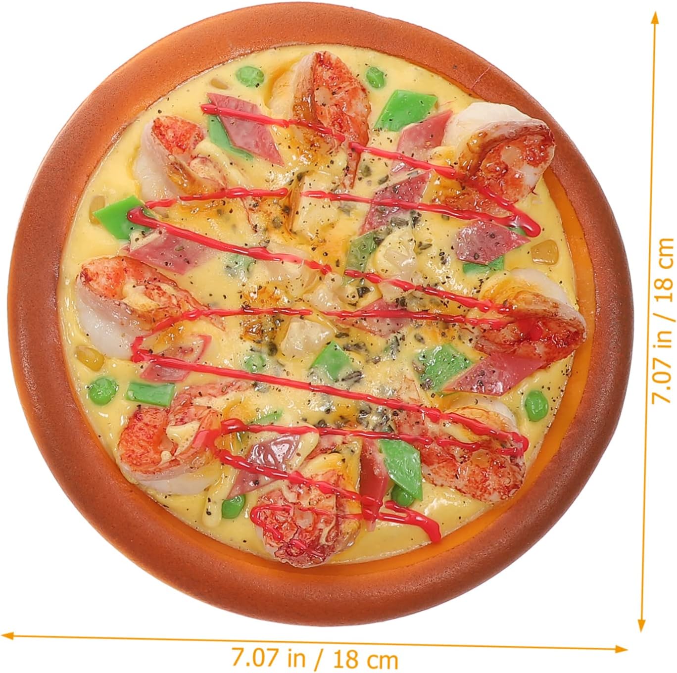 Realistic Pizza Model Toy 7.08 Inch Simulation Pizza Prop for Photography Party Decor Table Display Reusable Food Model