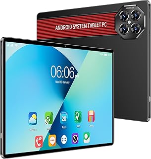 Max80-10,1-inch Android tablet, Tablet, 16GB RAM 512GB ROM, 24MP + 32MP cámara, WiFi Bluetooth 5.0, GPS, 12000mAh batería, Dual SIM (Negro)